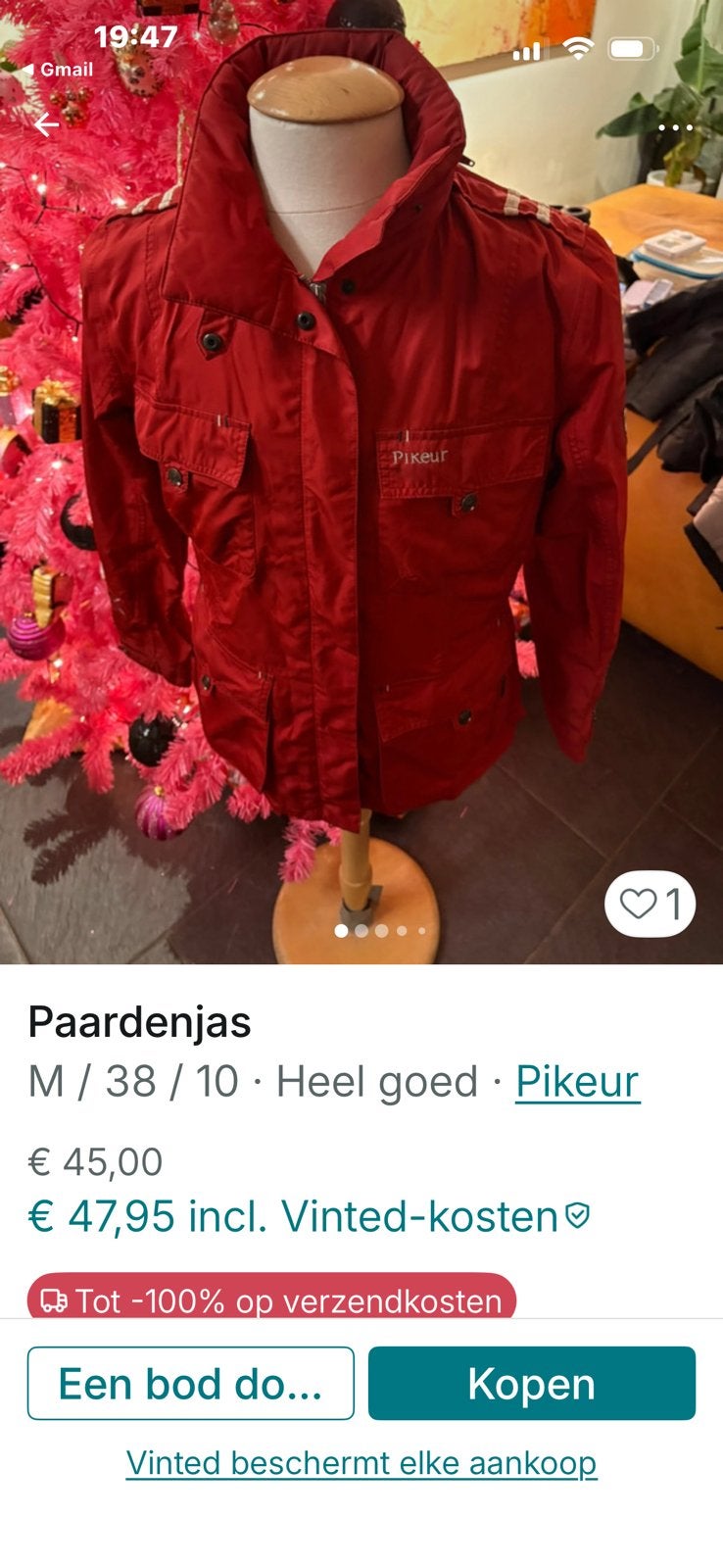Pikeur rode jas, Ophalen of Verzenden, Zo goed als nieuw, Dressuur, Bovenkleding
