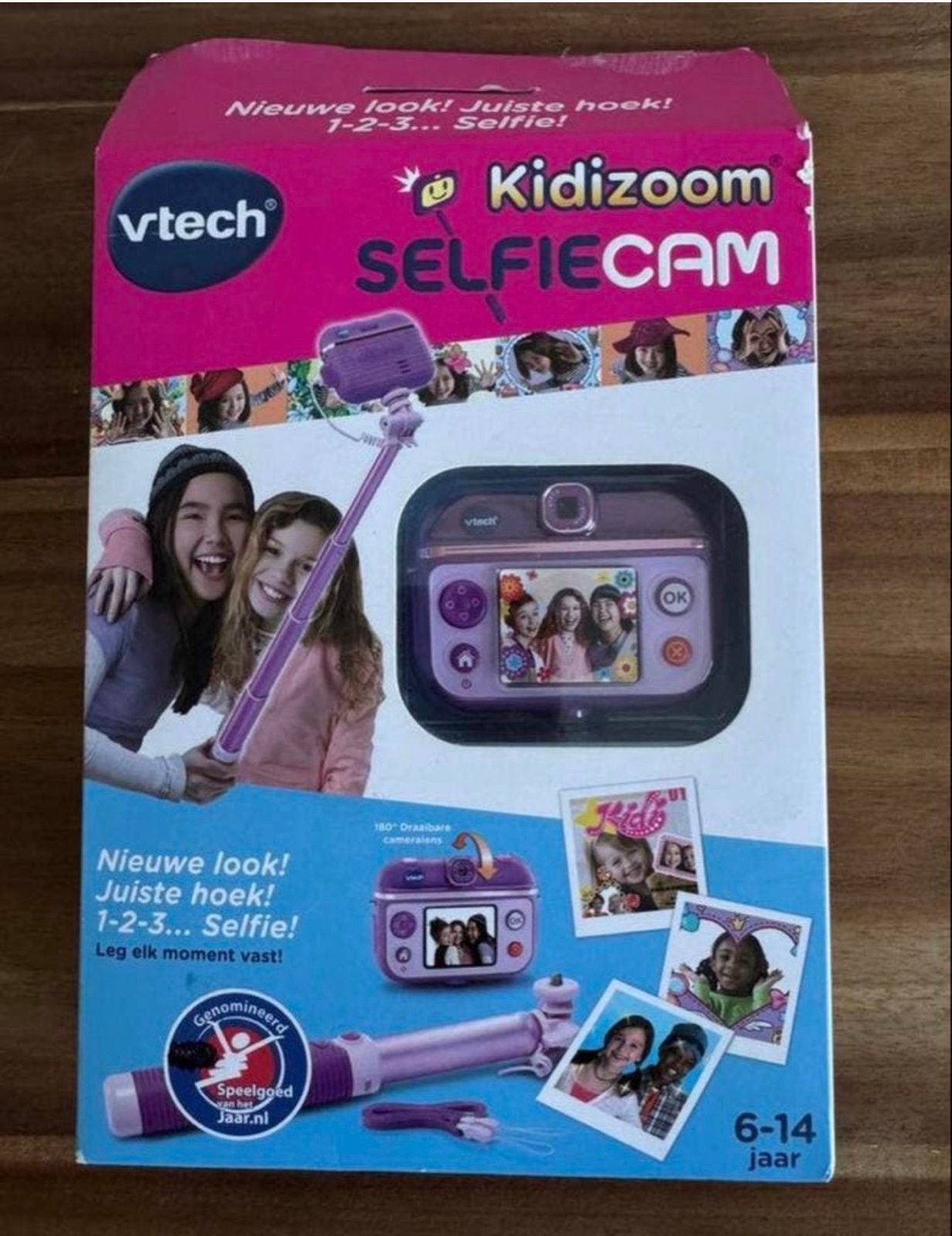 VTech Kidizoom Selfie Cam met Selfiestick - Paars, Ophalen of Verzenden, Zo goed als nieuw, 6 jaar of ouder