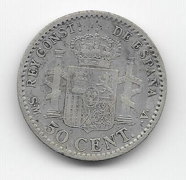Spanje 50 centimos 1904 (10) KM# 705, Verzenden, Overige landen, Losse munt, Zilver