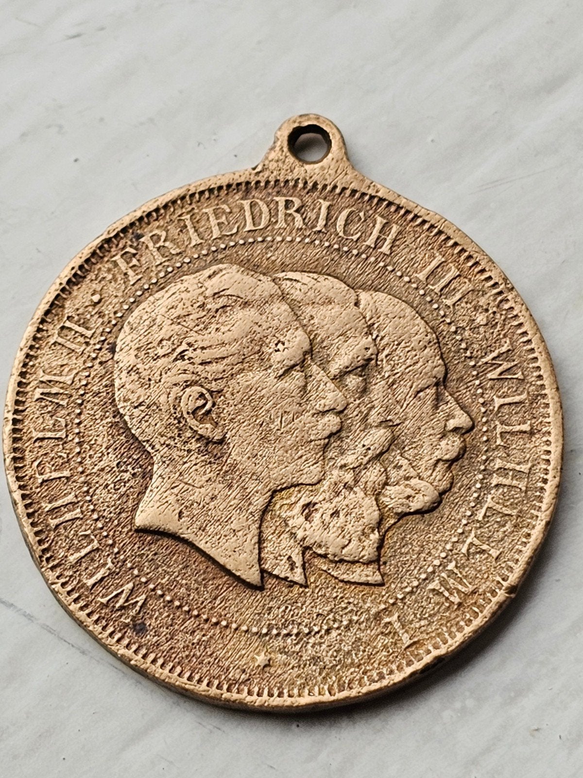 Grote Duitse Medaille Drie Keizers 1888, Postzegels en Munten, Ophalen of Verzenden, Brons, Buitenland