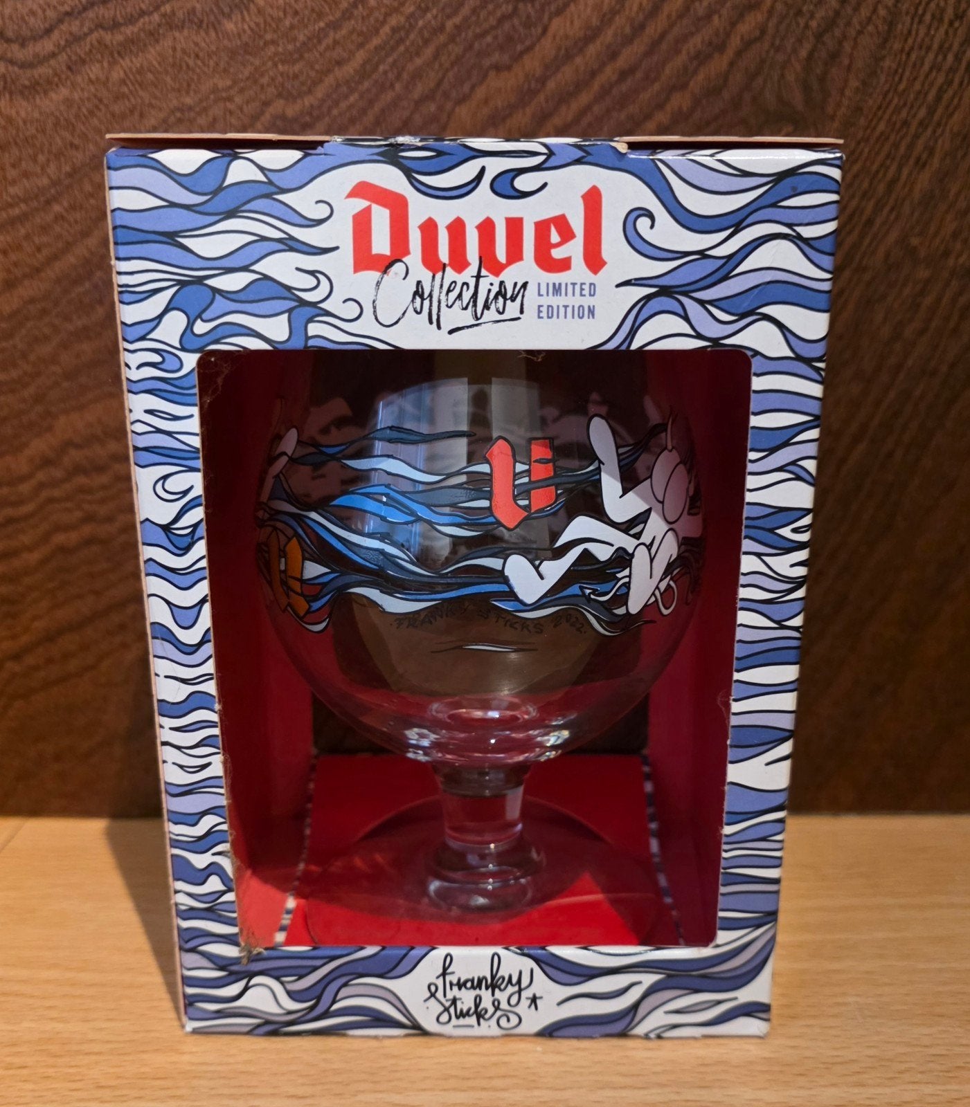 Duvel Limited Edition glas - Franky Sticks, Nieuw, Ophalen of Verzenden, Meerkleurig, Overige merken