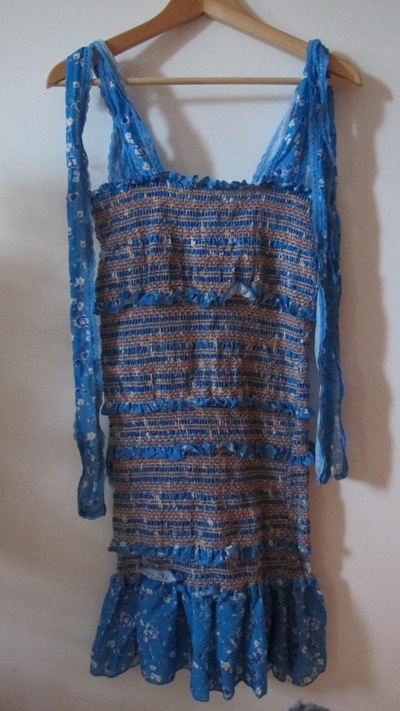 Blue tie strap dress, Maat 38/40 (M), Blauw, Nieuw, Ophalen of Verzenden