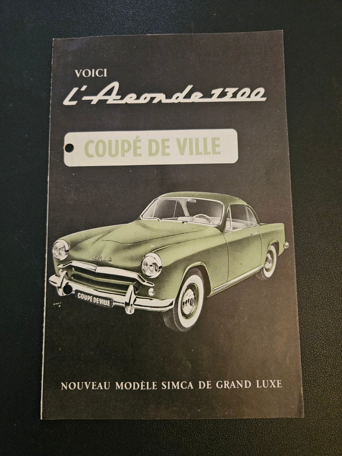 Brochure Simca Aronde 1300 Coupé de Ville 1956, Ophalen of Verzenden, Zo goed als nieuw, Overige merken