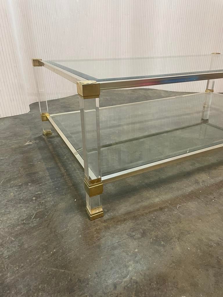 ierre Vandell Paris vintage plexiglas en glas goud jaren, Huis en Inrichting, Ophalen, 50 tot 100 cm, ., 2de hands