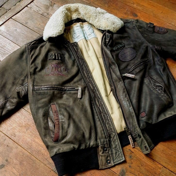 Supergaaf vintage leren Nickelson piloten jack!, Kleding | Heren, Bruin, Nickelson, Maat 56/58 (XL), Ophalen of Verzenden