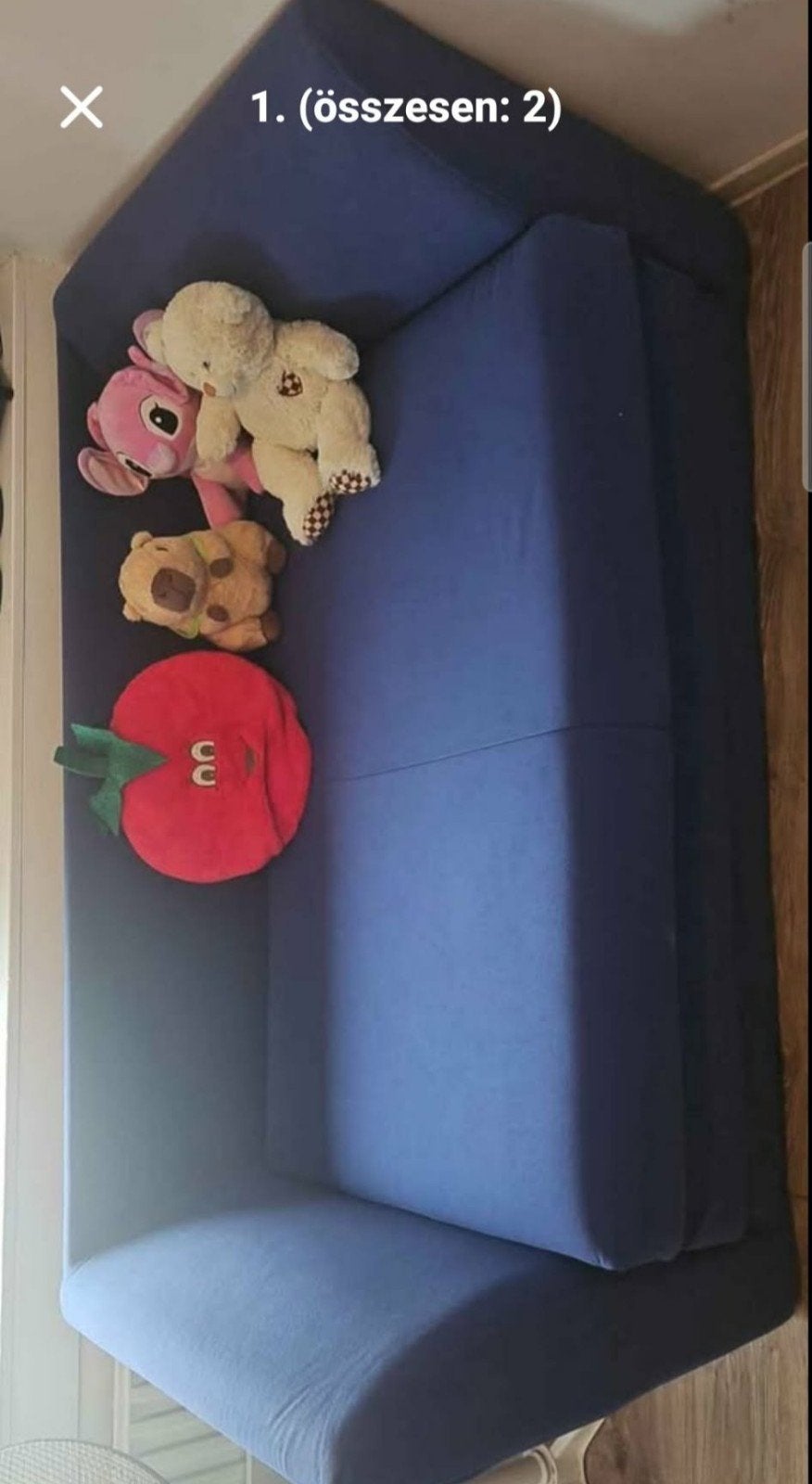 Comfortabele 2-persoons slaapbank - Blauw, Ophalen, Blauw, Zo goed als nieuw, Twijfelaar