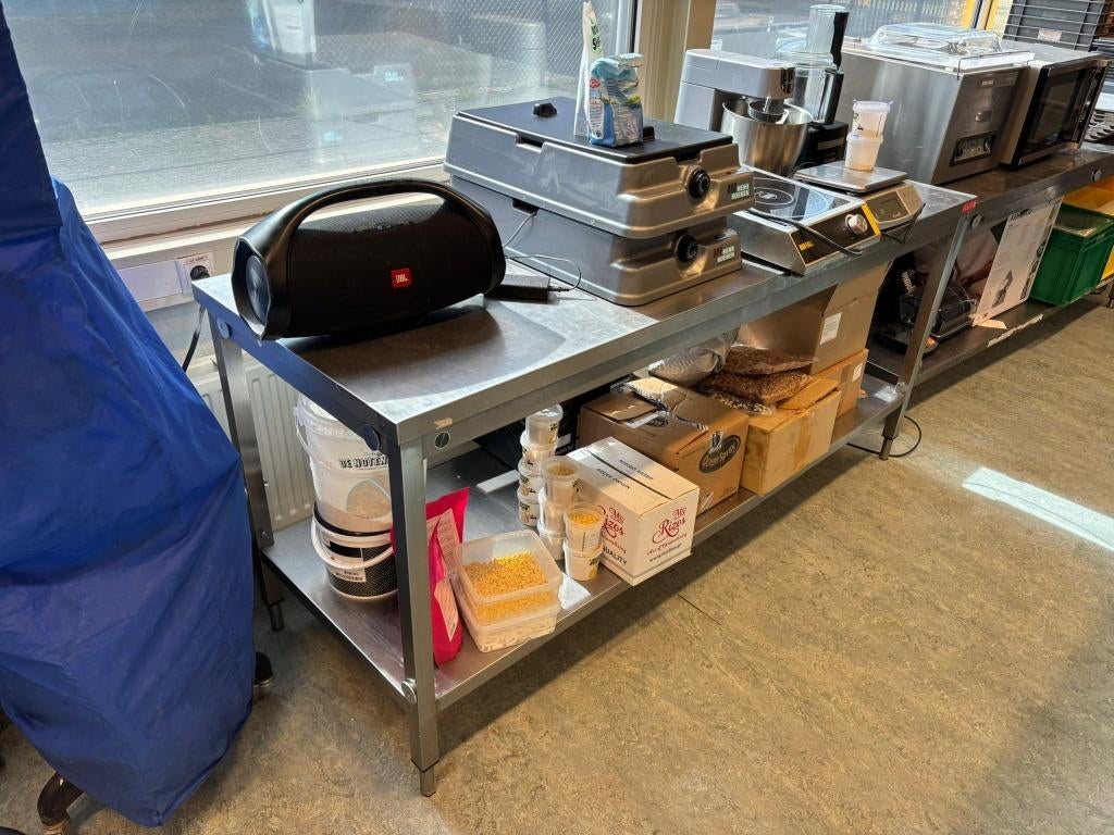 Werktafel RVS 200 x 70 cm, Ophalen, Gebruikt, 70 tot 120 cm