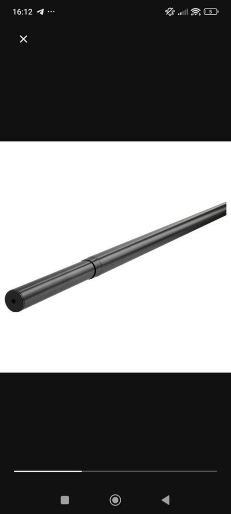 IKEA Hugad gordijnroede 210-385cm zwart, Ophalen, Zwart, 200 cm of meer
