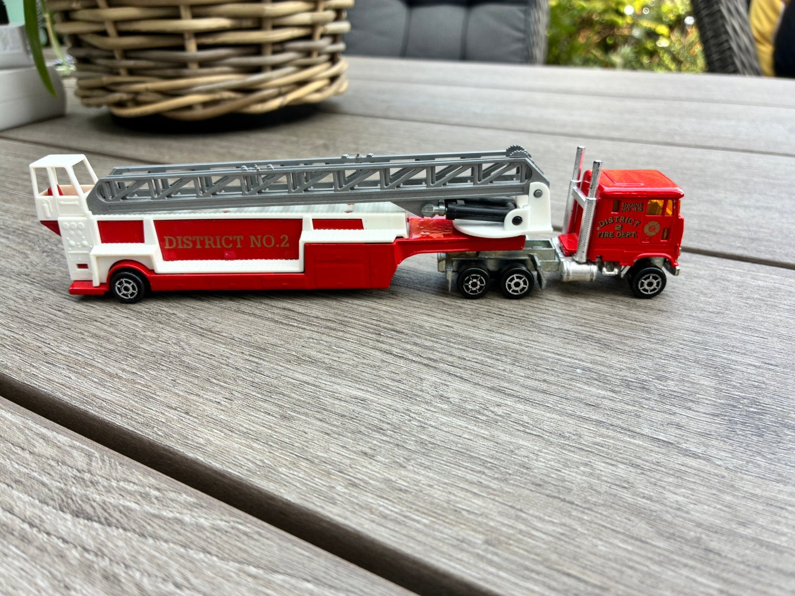 Majorette Ford Truck Brandweer Ladderwagen, Ophalen of Verzenden, Zo goed als nieuw, Bus of Vrachtwagen