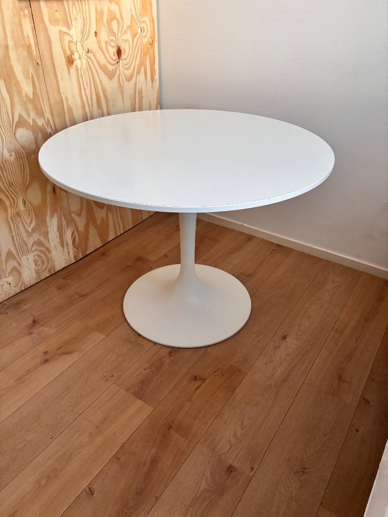 Tafel rond wit, Huis en Inrichting, Ophalen, Gebruikt, 50 tot 100 cm, 100 tot 150 cm