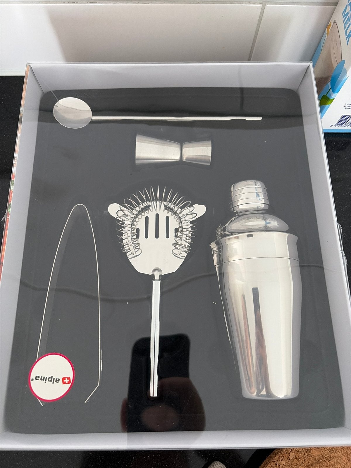 Cocktail Shaker Set Alpina - Nieuw in Doos, Ophalen, Overige typen, Metaal, Overige merken