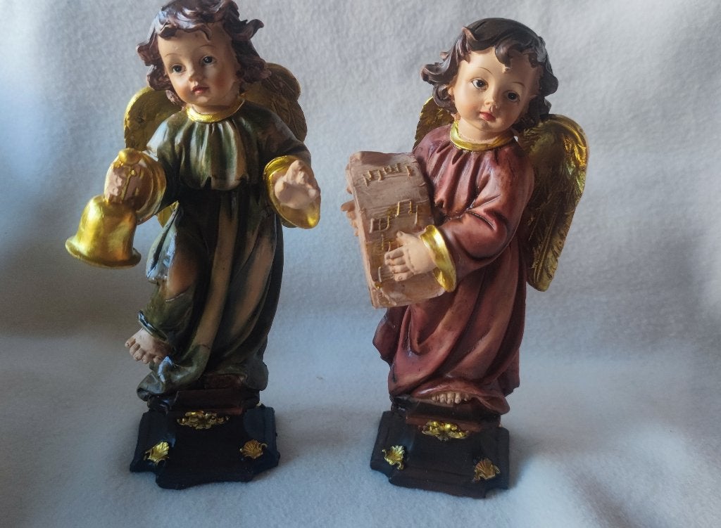 1125  Mooie 2 Leuke Engeltjes, Ophalen of Verzenden, Zo goed als nieuw, Beeld(je), Christendom | Katholiek