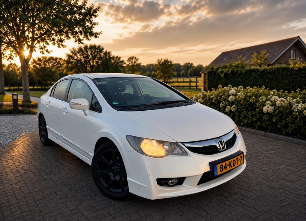 Honda Civic 1.3 Vtec Hybrid 4DR C-tr. 2009 Wit, Auto's, Honda, Wit, Origineel Nederlands, 22 km/l, Sedan