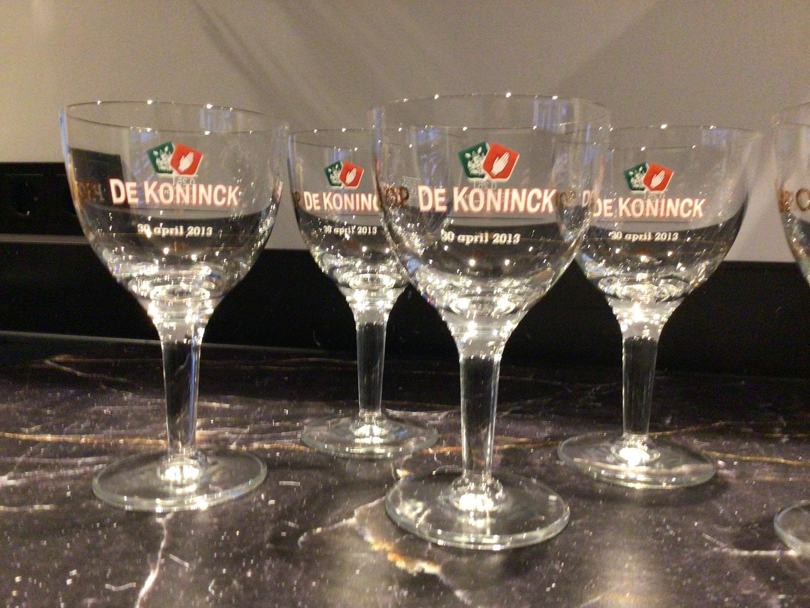 6 originele De Koninck bierglazen, Verzamelen, Ophalen of Verzenden