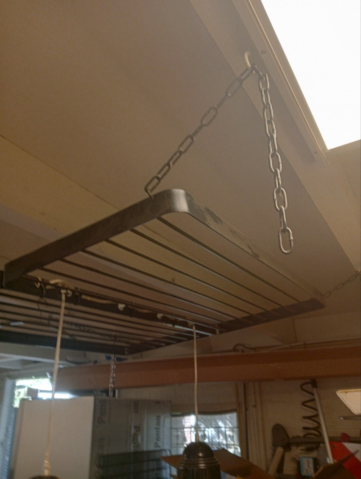 Industriële hanglampen met metalen frame, Gebruikt, Metaal, Industrieel, E27 (groot)