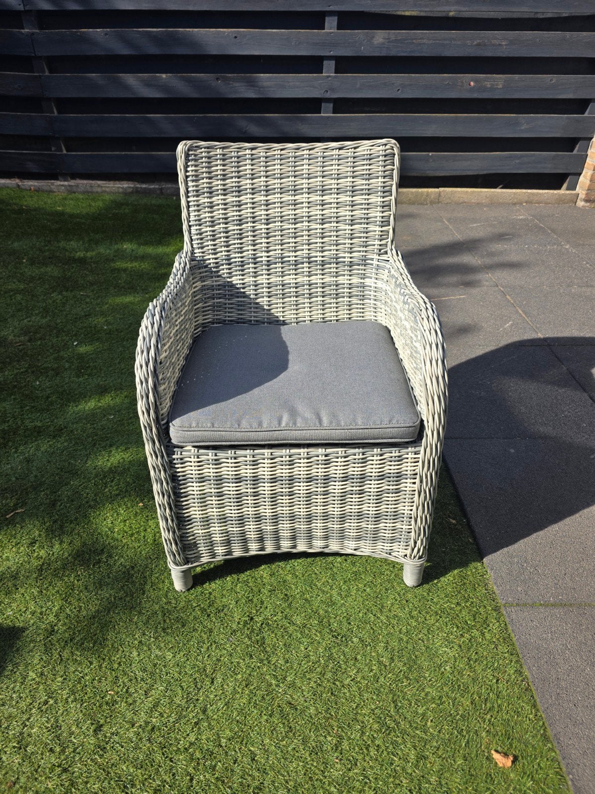 4 mooie wicker tuinstoelen met kussens - zo goed als nieuw, Tuin en Terras, Ophalen of Verzenden, Zo goed als nieuw, Wicker, Stapelbaar