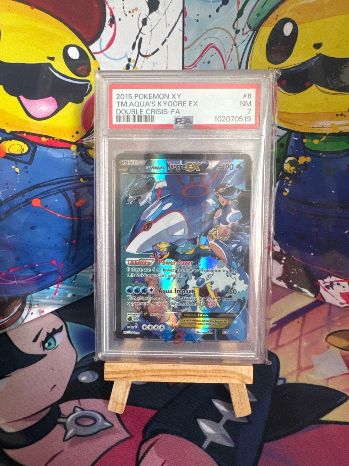 Pokémon XY: Team Aqua's Kyogre EX (PSA 7), Verzenden, Zo goed als nieuw, Losse kaart