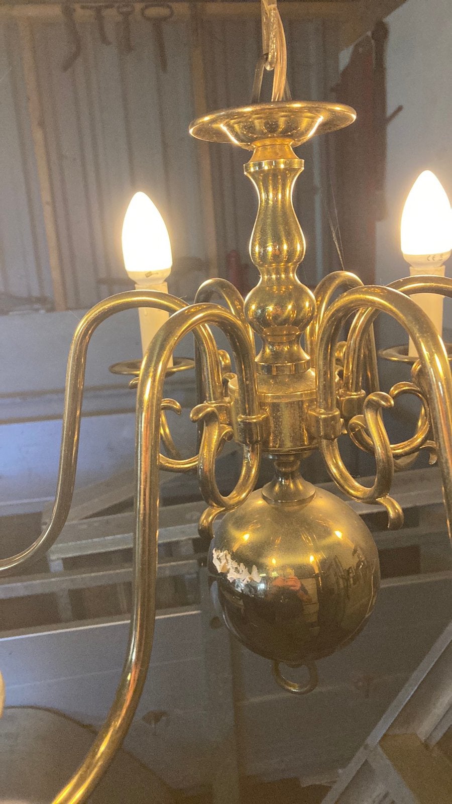 Lamp van messing, Ophalen