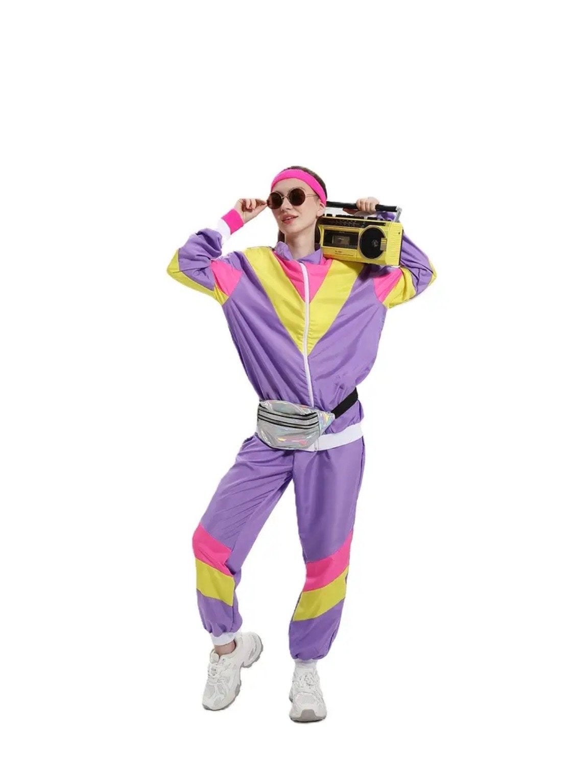 Jaren '80 Trainingspak - Neon Kleuren, Maat 38/40 (M), Carnaval, Verzenden, Nieuw