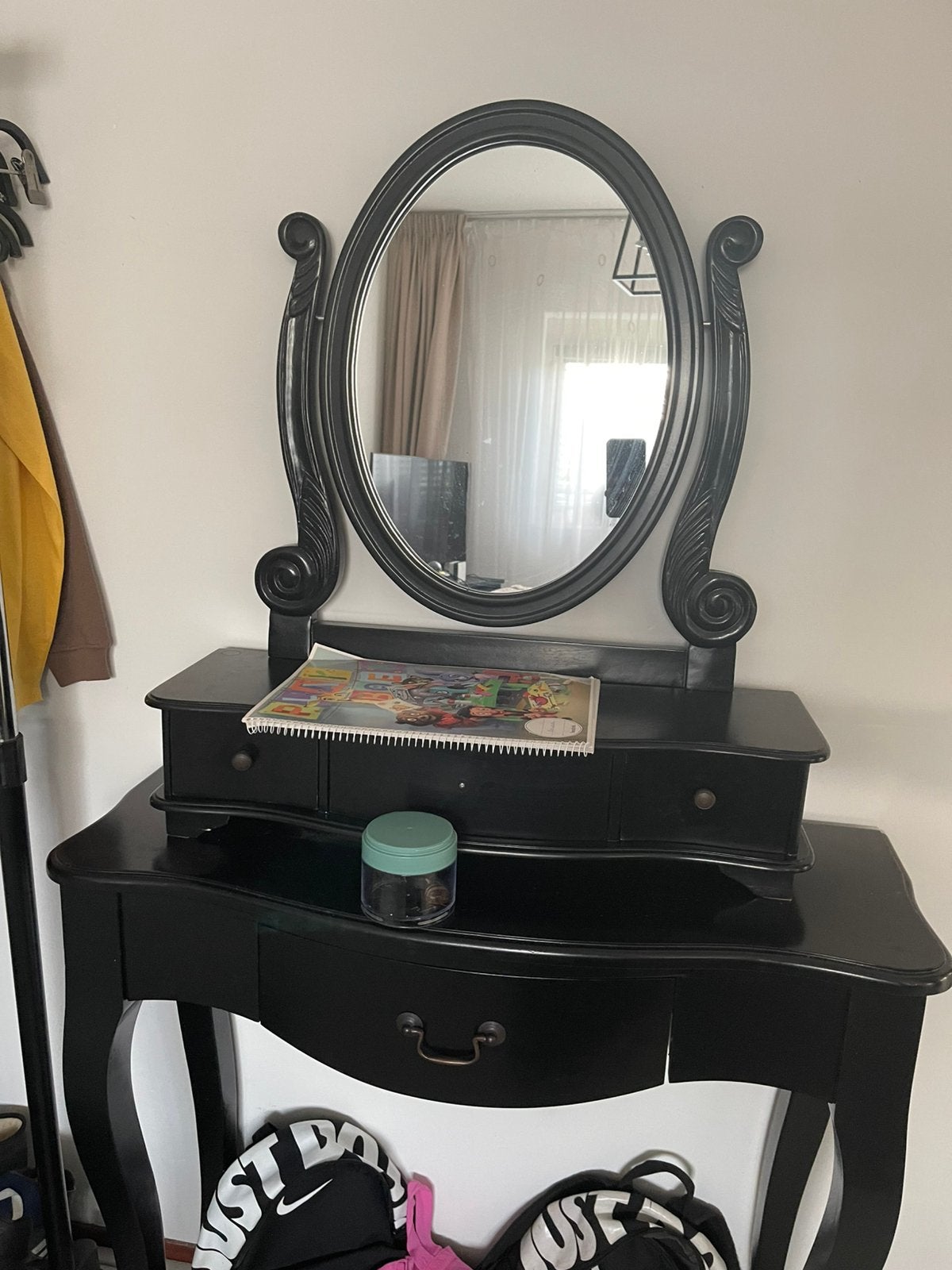 Kaptafel met Spiegel en Lades, zwart, Huis en Inrichting, Tafels | Kaptafels, Ophalen, 50 tot 100 cm, Zo goed als nieuw, Minder dan 100 cm