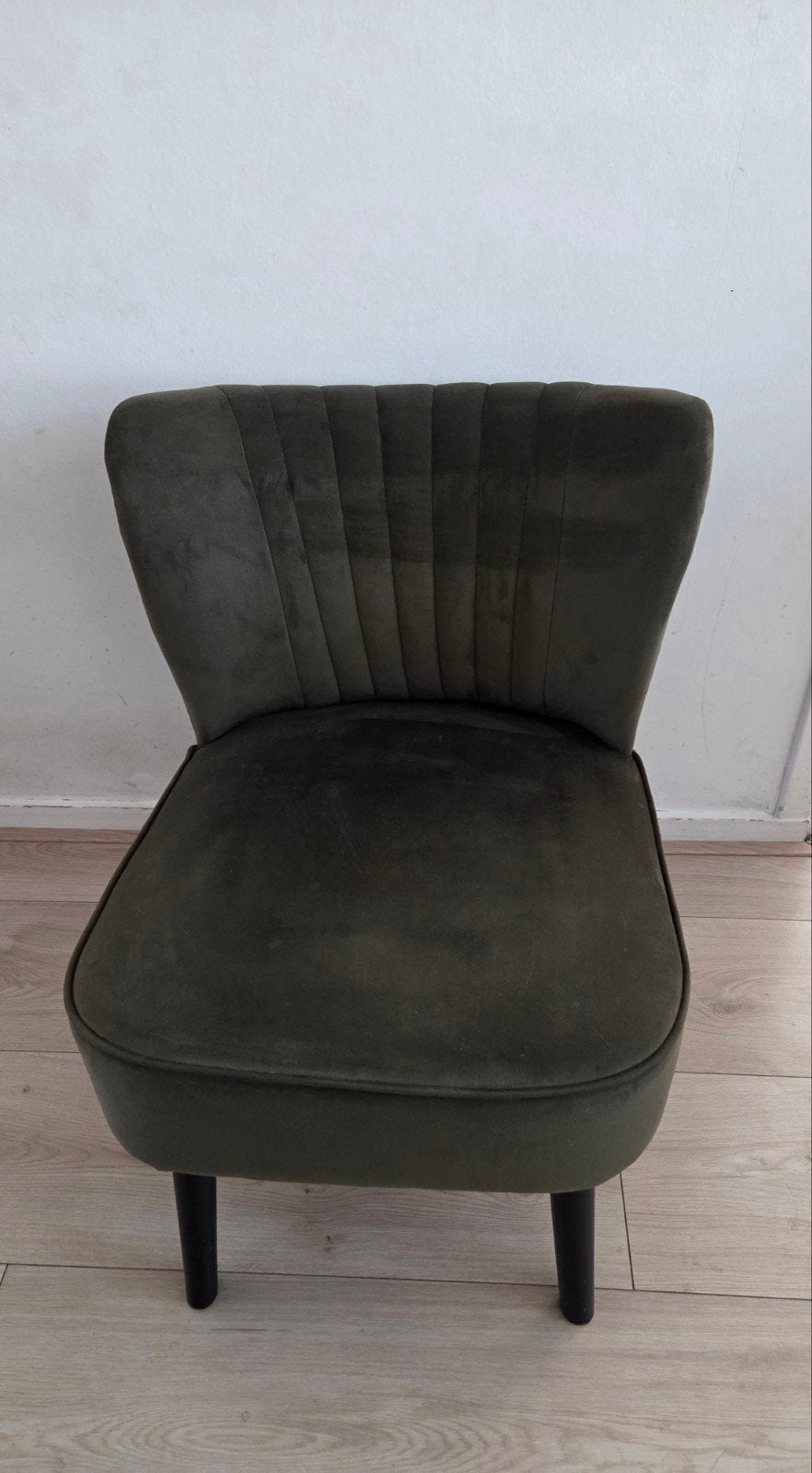 Groene fluwelen fauteuil, Ophalen, Overige kleuren, Modern, Elegant, Zo goed als nieuw