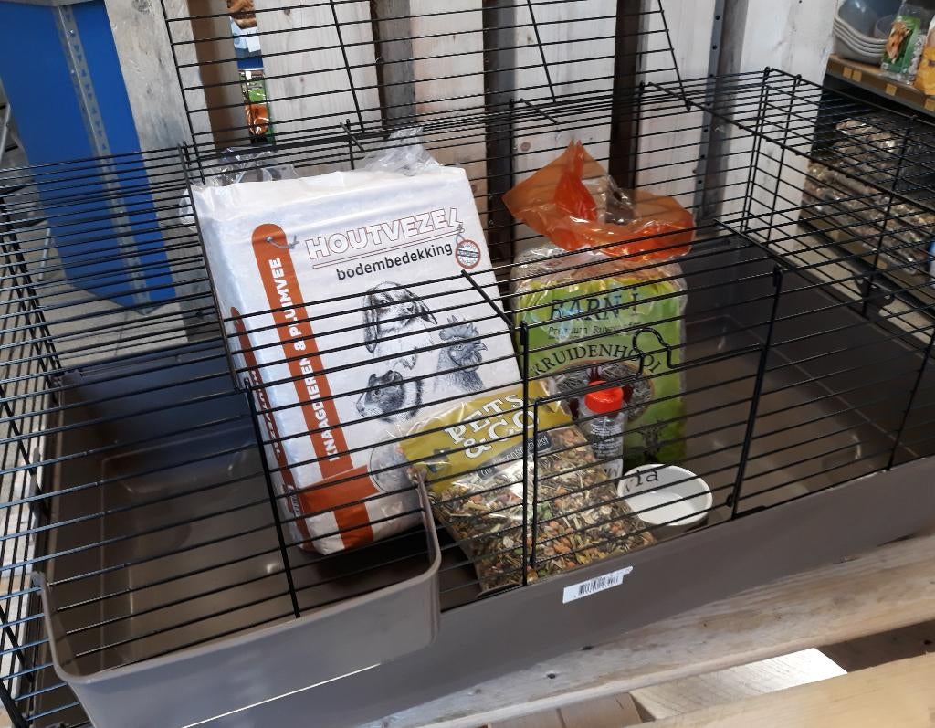 Cavia of konijnen start set - kooi met alle basis toebehoren, Dieren en Toebehoren, Ophalen, Kooi, 110 cm of meer, Nieuw