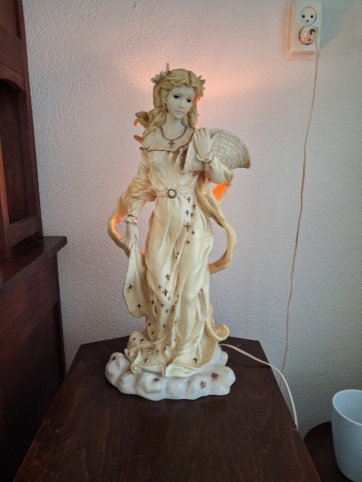 Vintage Engelen Lamp - Sfeervolle Verlichting, Overige merken, Gebruikt, Beige, Overige fittingen