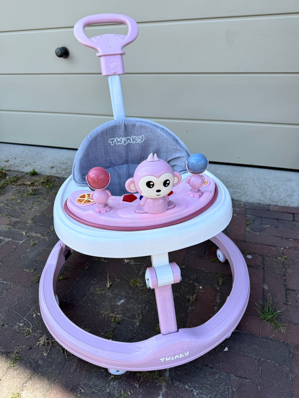 Twinky Babywalker Roze met Speelgoed en Duwstang, Ophalen, Zo goed als nieuw, Overige typen, Met licht