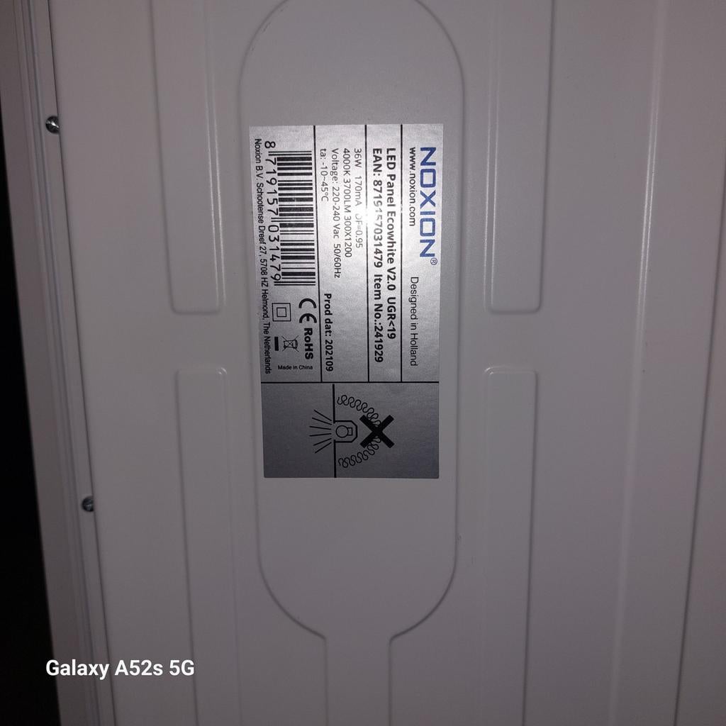 5 stuk Noxion LED Paneel Ecowhite V2.0 U64<9 - 36W, Led-lamp, Gebruikt, 60 watt of meer, Overige fittingen