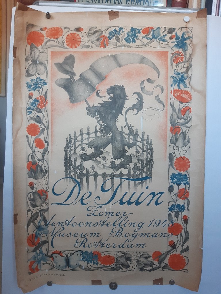 Originele poster De Tuin Adriaan van de Plas Boymans, Verzamelen, Verzenden, A1 t/m A3, Reclame, Rechthoekig Staand