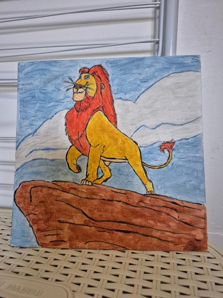 Disney lion king hand geschilderd mufasa leeuwekoning, Ophalen of Verzenden, Leeuwenkoning of Jungle Boek, Beeldje of Figuurtje