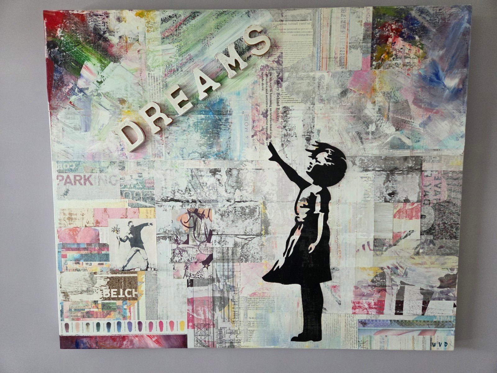 Origineel kunstwerk Wouter v Donselaar – "Dreams" (120x100, Ophalen, Overig onderwerp, Gemengde techniek, Gesigneerd