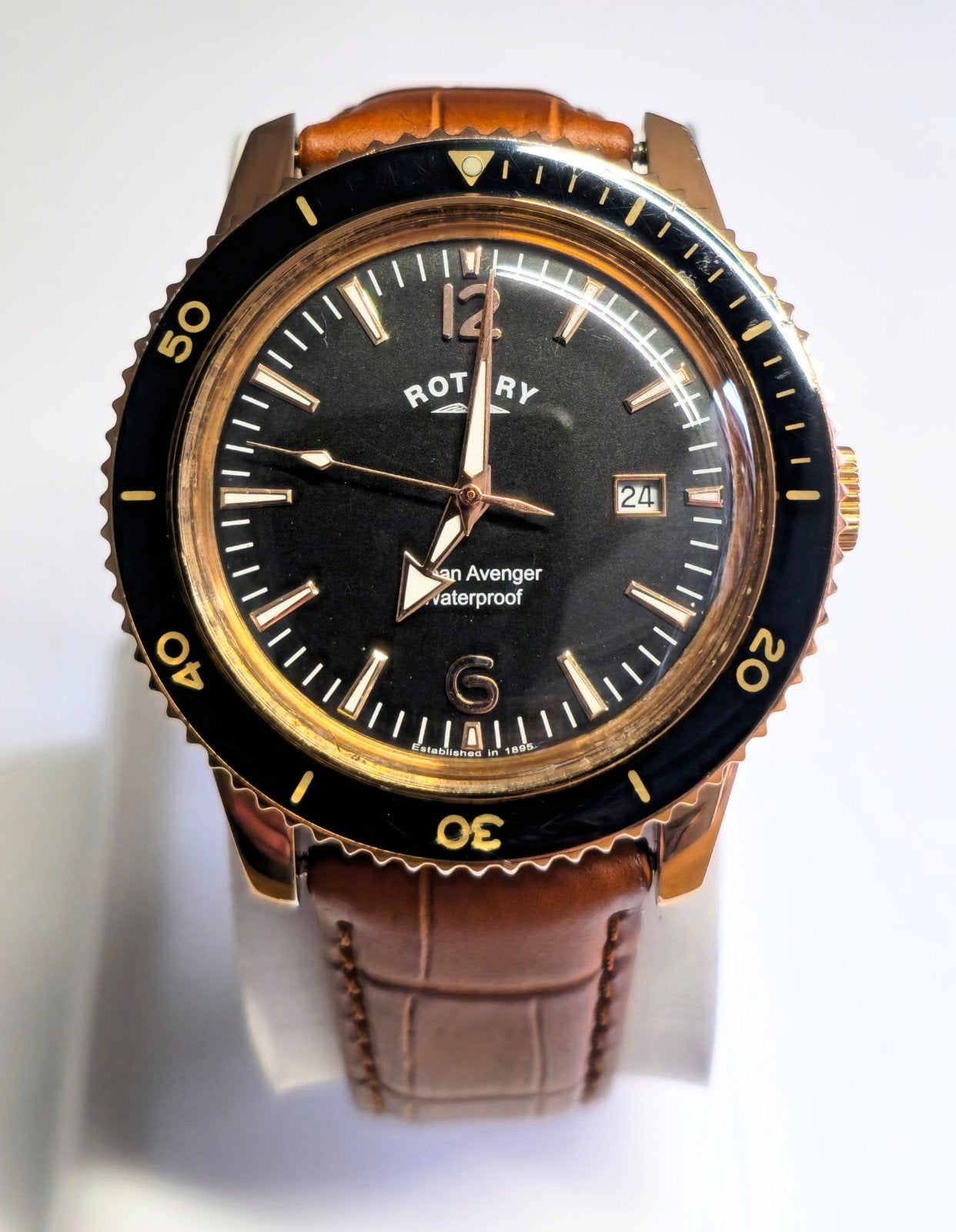 Rotary Ocean Avenger Herenhorloge - Zo goed als nieuw, Overige merken, Staal, Met bandje, Polshorloge