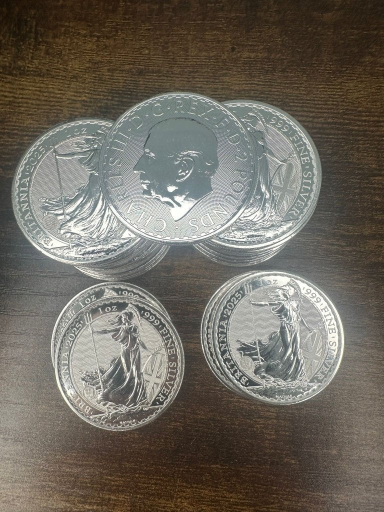 25x 1 oz Zilveren Britannia 2025 – .999 zilver, Ophalen of Verzenden, Zilver