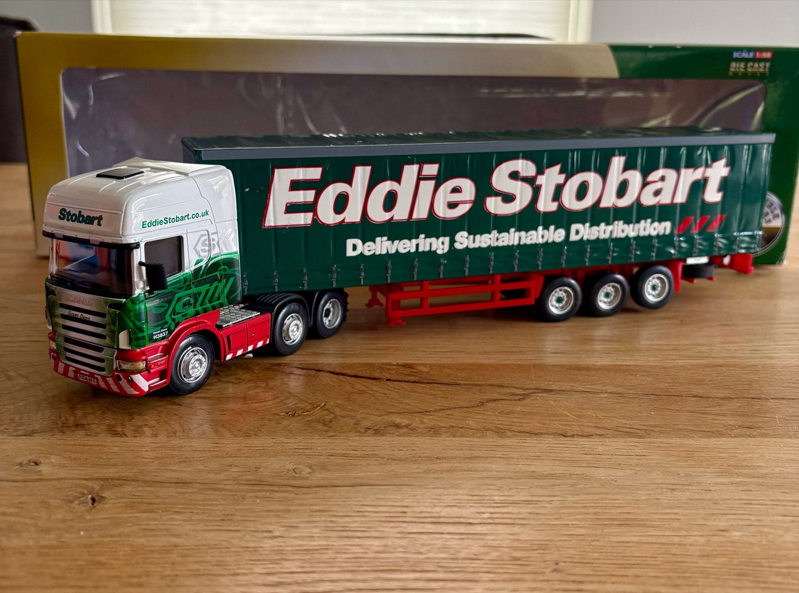 DIECAST 1:50 Eddie Stobart Scania R620 6x2 met oplegger, Ophalen of Verzenden, Zo goed als nieuw, Bus of Vrachtwagen, Overige merken