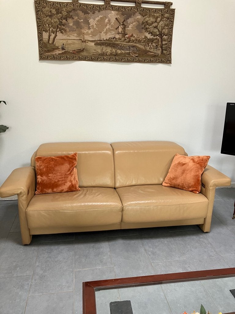 Relax bank + fauteuille van de Toekomst, leer, Ophalen, Zo goed als nieuw, 75 tot 100 cm, Leer
