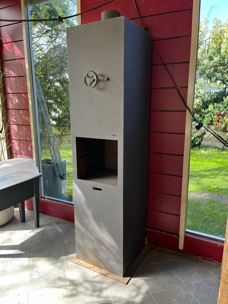 Burni Design buitenhaard cortenstaal 2 meter, Tuin en Terras, Ophalen, Gebruikt
