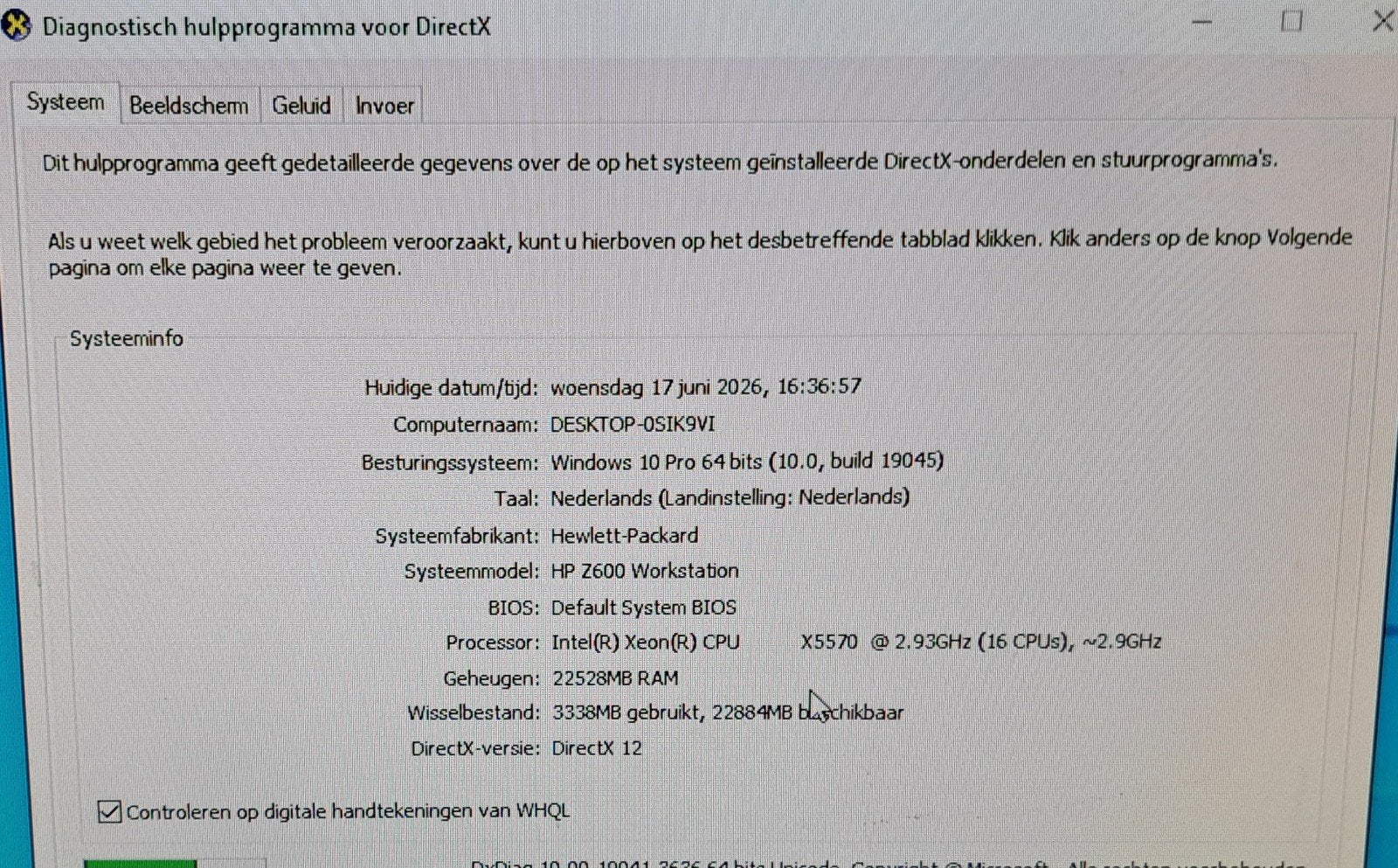 HP Z600  windows 11. Toetsenbord muis stroomkabel, Computers en Software, Desktop Pc's, Hp, 2 tot 3 Ghz, Ophalen of Verzenden