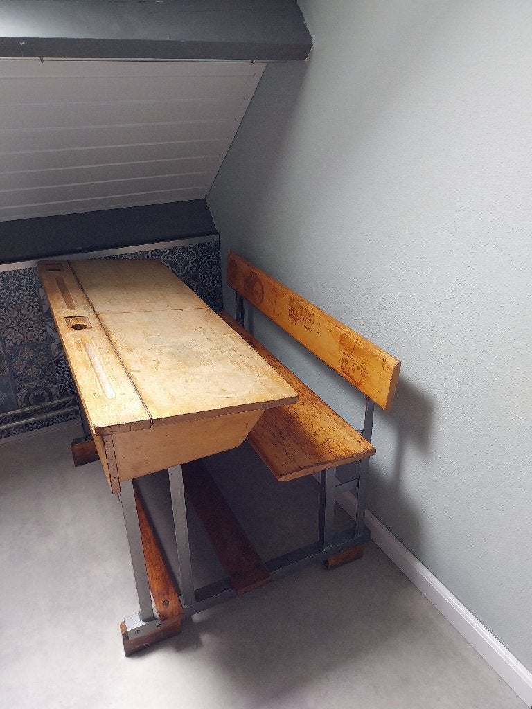 Ouderwetse schoolbank, Antiek en Kunst, Ophalen