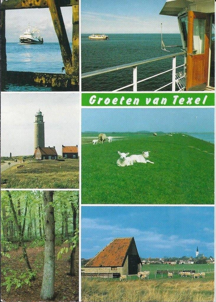 Kr134 Gelopen ansichtkaart groeten uit Texel, Ophalen of Verzenden, 1980 tot heden, Gelopen, Waddeneilanden