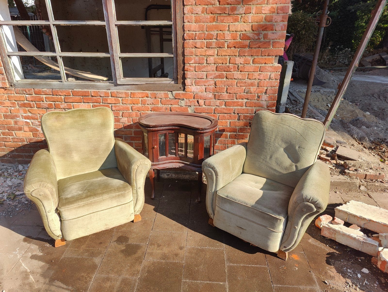 Vintage Groene Fauteuils (set van 2), Antiek en Kunst, Antiek | Meubels | Stoelen en Banken, Ophalen