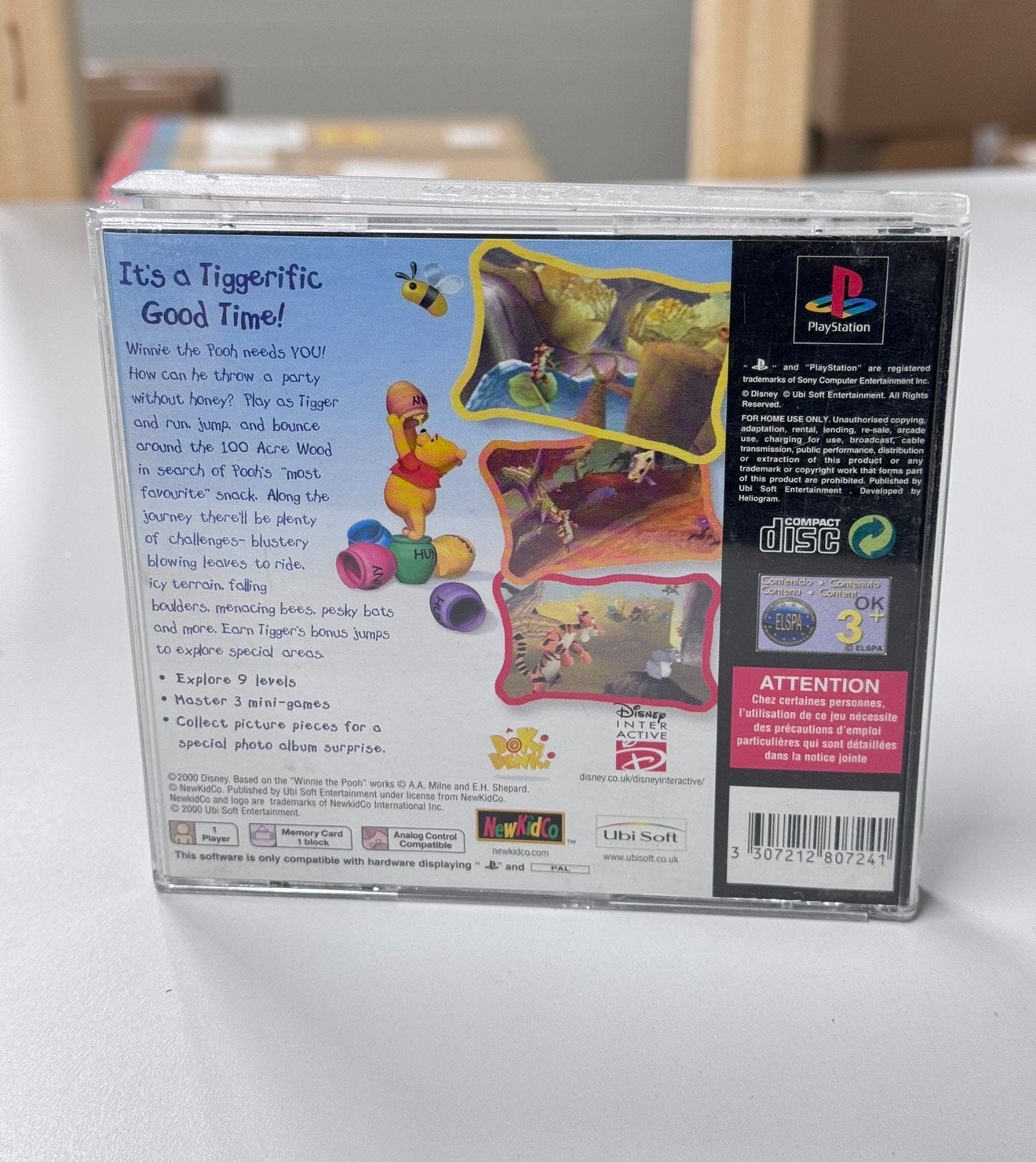 Tigger's Honey Hunt PS1 PlayStation 1, 2000 Disney + boekje, Spelcomputers en Games, Games | Sony PlayStation 1, Avontuur en Actie