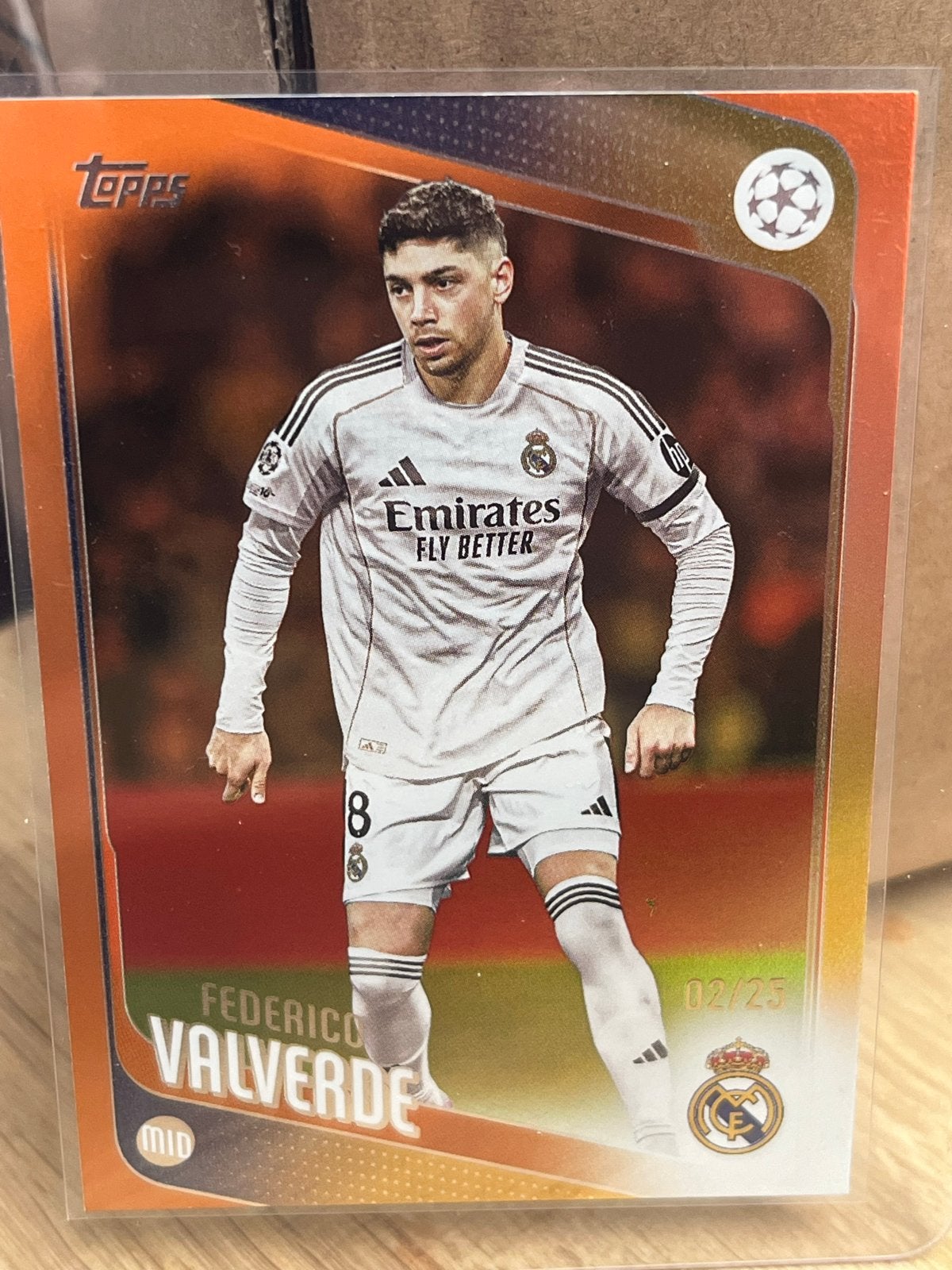 Federico Valverde Topps Champions League Kaart 02/25, Verzamelen, Sportartikelen en Voetbal, Ophalen, Zo goed als nieuw, Buitenlandse clubs