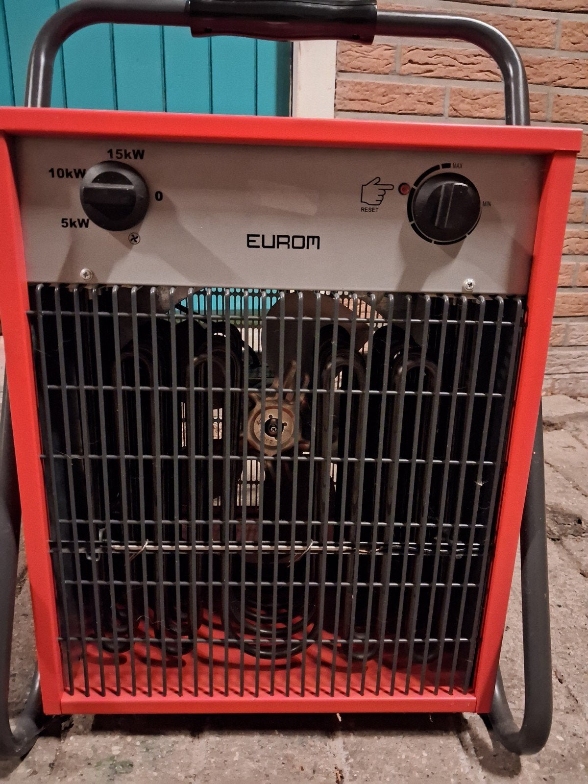Eurom EK15002 elektrische bouwkachel 15 kW – krachtstroom, 30 tot 80 cm, Gebruikt, Kachel, Minder dan 60 cm