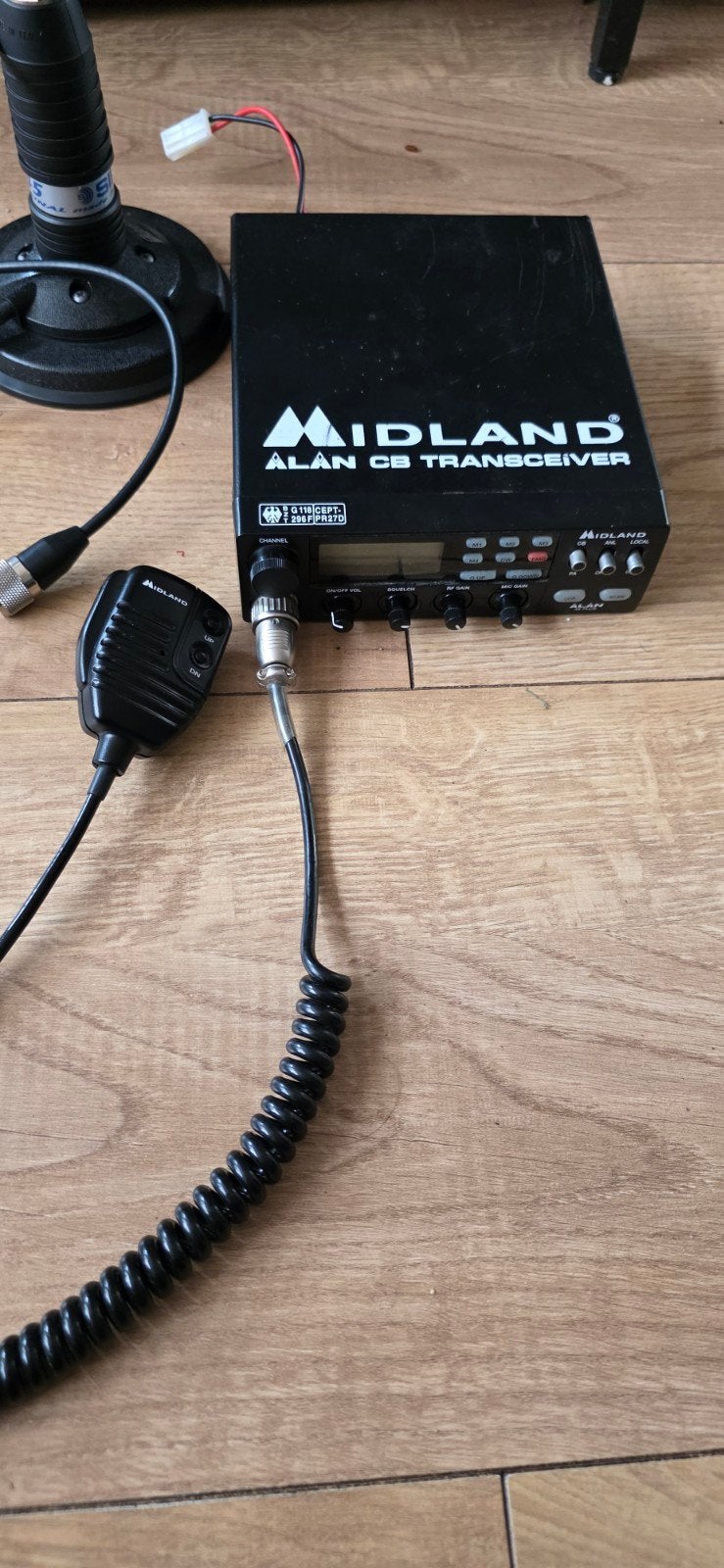 Midland Alan 48 Plus CB Radio 27 MC met Siro ML 145 Antenne, Ophalen, Gebruikt, Zender en Ontvanger