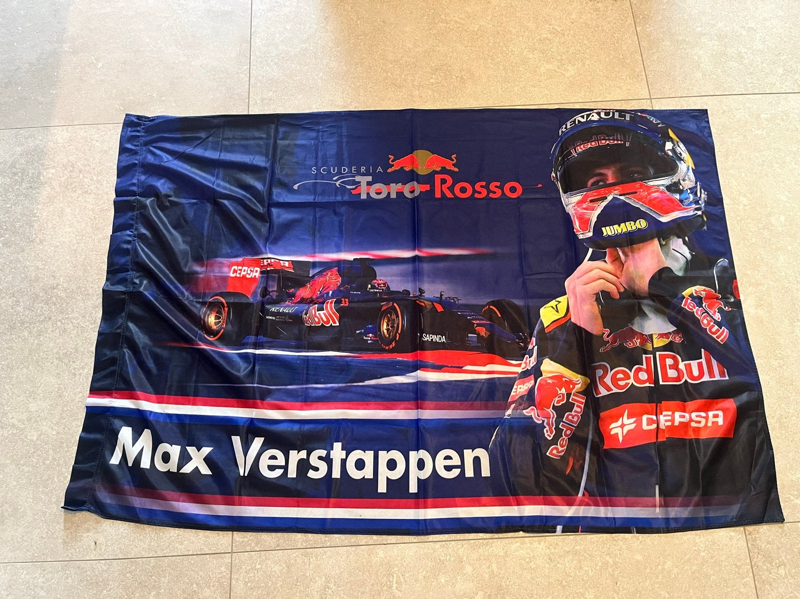 Max Verstappen Scuderia Toro Rosso Vlag, Ophalen of Verzenden, Nieuw, Formule 1