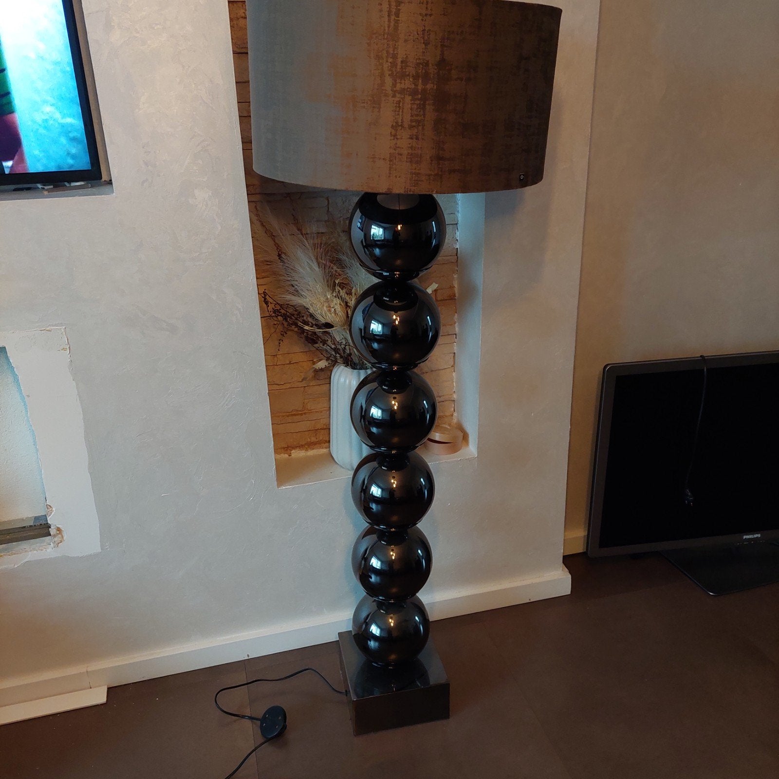 Eric kuster style bol vloerlamp, Huis en Inrichting, Lampen | Vloerlampen, Ophalen, Gebruikt, Glas, Minder dan 100 cm