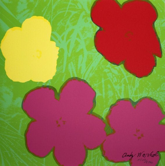 Andy Warhol Kleur Lithografie " Poppy Flowers Nr 5 " Ges Gen, Gesigneerd in de plaat, Ophalen of Verzenden, Dieren en Natuur, Lithografie