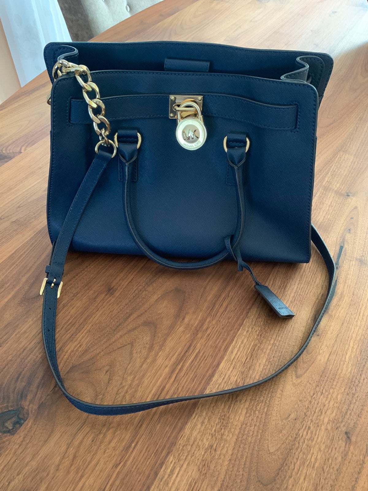 Michael Kors tas, Ophalen of Verzenden, Zo goed als nieuw, Blauw, Handtas