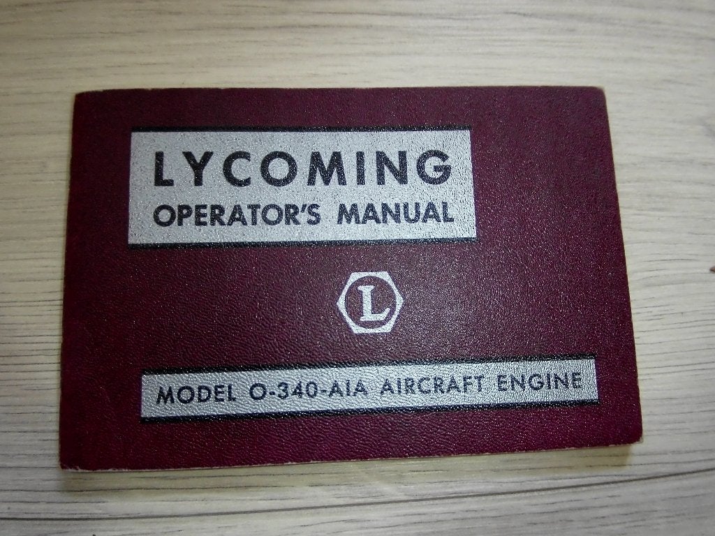 Lycoming Model O-340-AIA Aircraft Engine Operator's Manual, Verzenden, Zo goed als nieuw, Boek of Tijdschrift